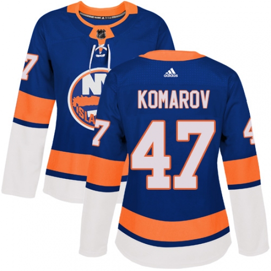 Women's Adidas New York Islanders #47 Leo Komarov Premier Royal Blue Home NHL Jersey - Ujersey