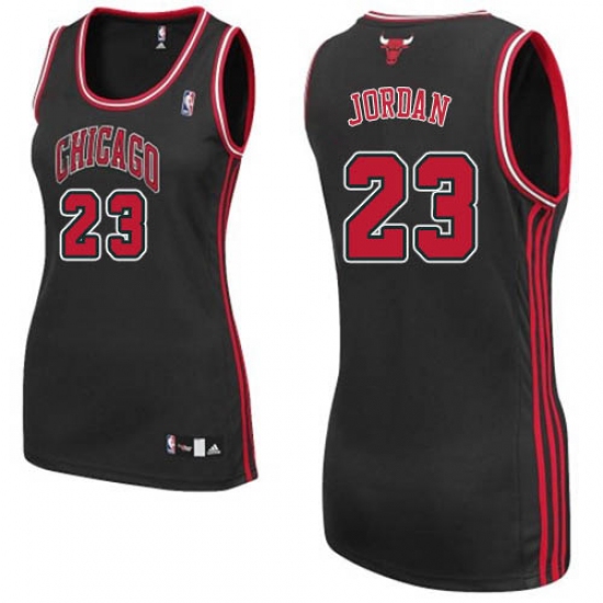 Women's Adidas Chicago Bulls #23 Michael Jordan Authentic Black Alternate NBA Jersey - Ujersey