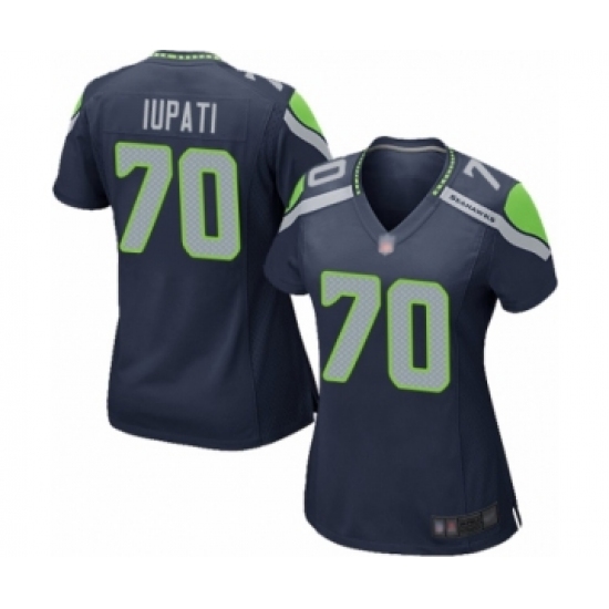 Women's Seattle Seahawks #70 Mike Iupati Game Navy Blue Team Color Football Jersey - Ujersey