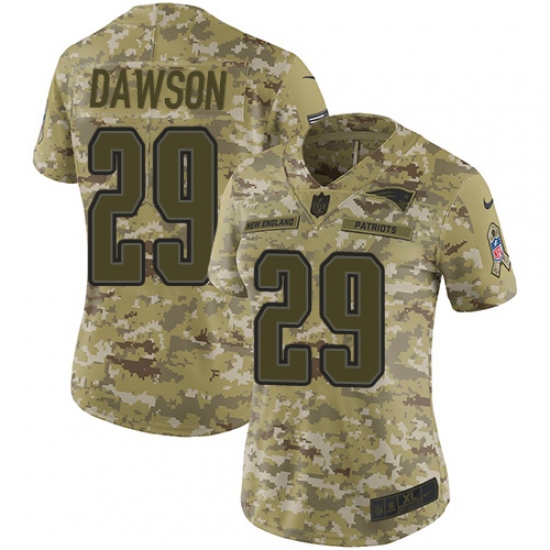 Women's Nike New England Patriots #29 Duke Dawson Limited Camo 2018 Salute to Service NFL Jersey - Ujersey