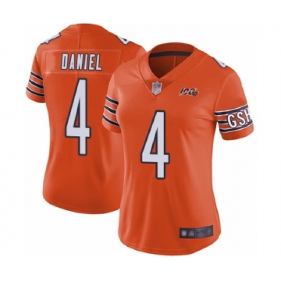Women's Chicago Bears #4 Chase Daniel Orange Alternate 100th Season Limited Football Jersey - Ujersey