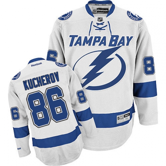 Women's Reebok Tampa Bay Lightning #86 Nikita Kucherov Authentic White Away NHL Jersey - Ujersey