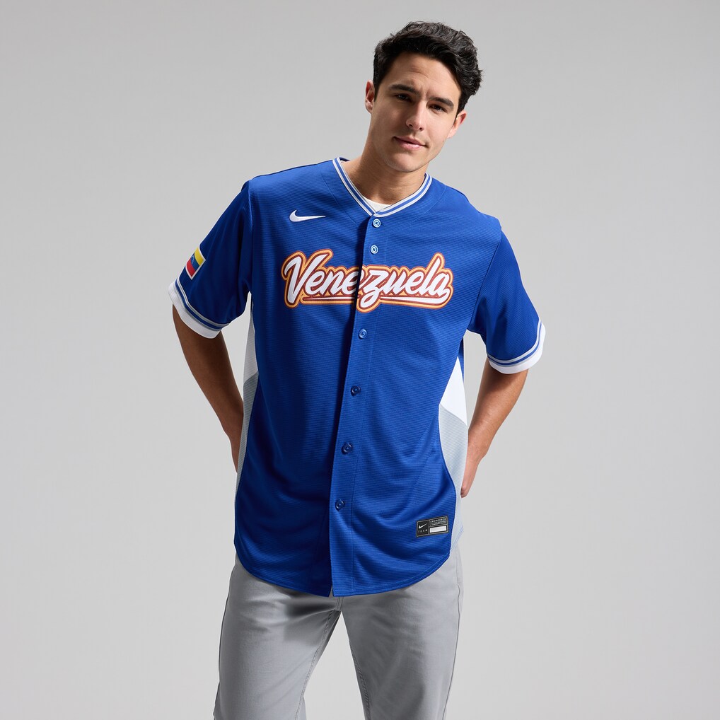 Men's Venezuela Baseball Nike Royal 2026 World Baseball Classic Road Stadium Jersey - SUjersey01