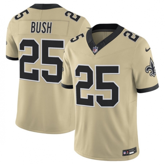 Men's New Orleans Saints #25 Reggie Bush Gold 2025 F.U.S.E. Alternate Vapor Limited Football Stitched Jersey - Ujersey