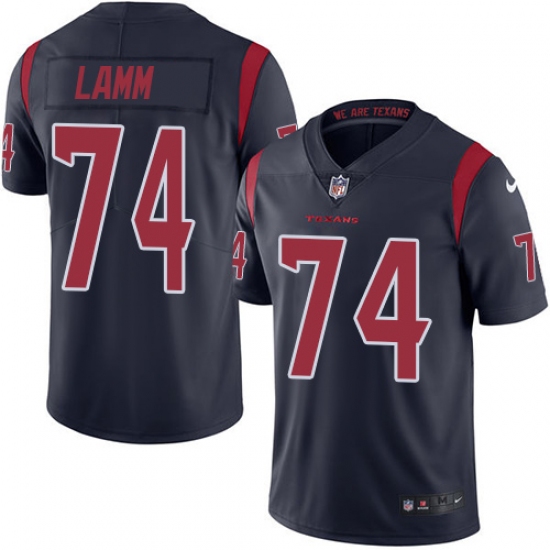Men's Nike Houston Texans #74 Kendall Lamm Limited Navy Blue Rush Vapor Untouchable NFL Jersey - Ujersey