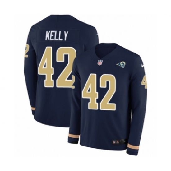 Men's Nike Los Angeles Rams #42 John Kelly Limited Navy Blue Therma Long Sleeve NFL Jersey - Ujersey