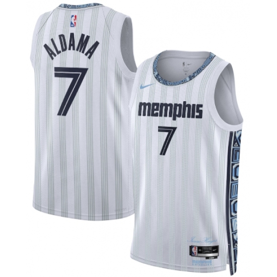 Men's Memphis Grizzlies #7 Santi Aldama Gray 2025-26 City Edition Swingman Stitched Jersey - Ujersey