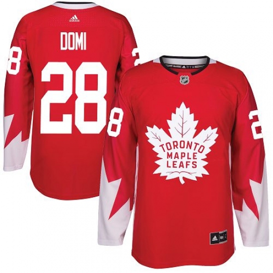 Men's Adidas Toronto Maple Leafs #28 Tie Domi Premier Red Alternate NHL Jersey - Ujersey