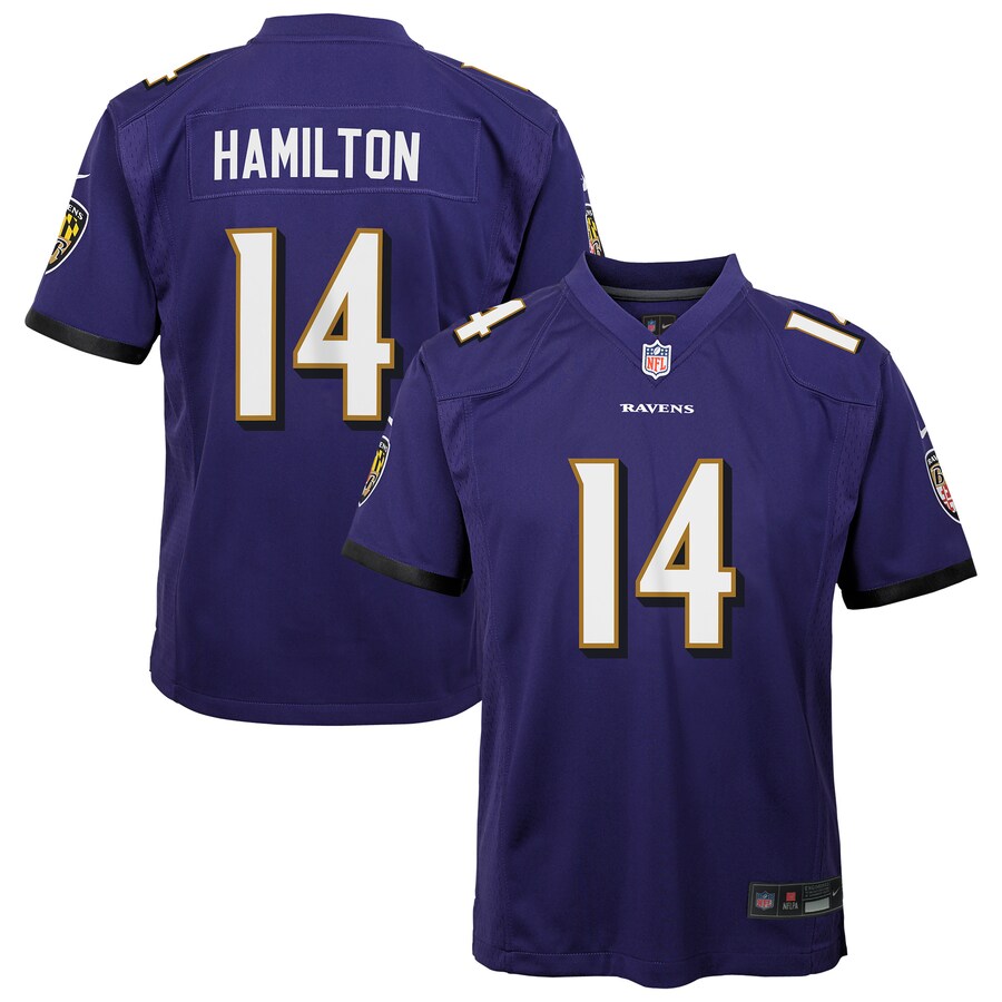Youth Baltimore Ravens Kyle Hamilton Nike Purple Team Game Jersey - Ujersey