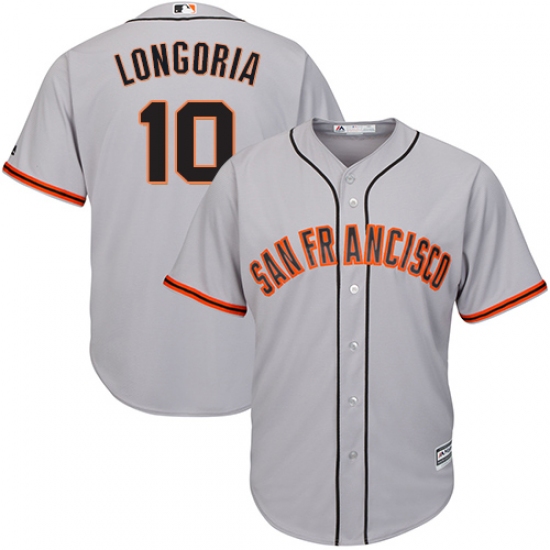 Youth Majestic San Francisco Giants #10 Evan Longoria Authentic Grey Road Cool Base MLB Jersey - Ujersey
