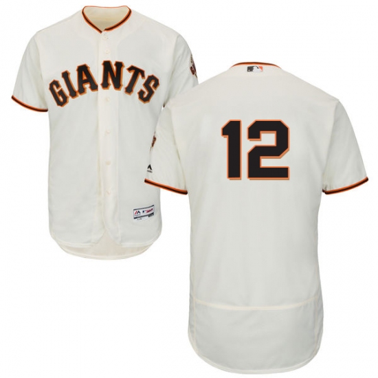 Men's Majestic San Francisco Giants #12 Joe Panik Cream Home Flex Base Authentic Collection MLB Jersey - Ujersey