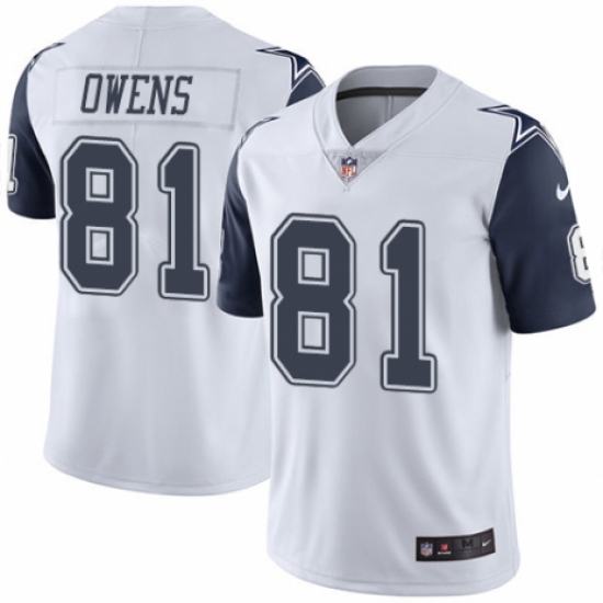 Youth Nike Dallas Cowboys #81 Terrell Owens Limited White Rush Vapor Untouchable NFL Jersey - Ujersey