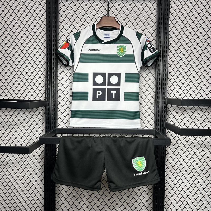 Sporting CP Retro Soccer Jersey Home Kids Kit Jersey+Shorts 2001/03 - U-jersey
