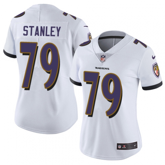 Women's Nike Baltimore Ravens #79 Ronnie Stanley White Vapor Untouchable Limited Player NFL Jersey - Ujersey