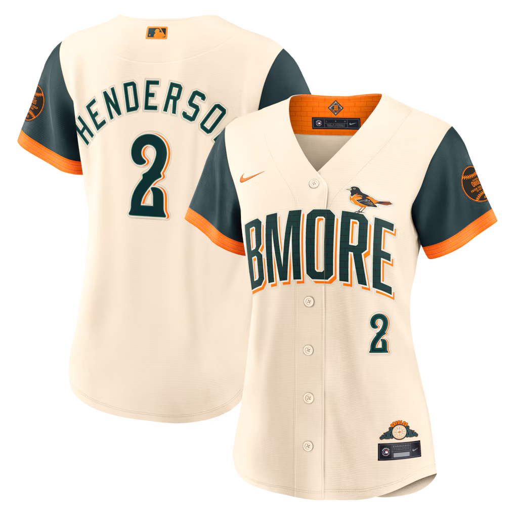 Women's Baltimore Orioles Gunnar Henderson Nike Cream 2026 City Connect Stadium Jersey