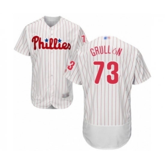 Men's Philadelphia Phillies #73 Deivy Grullon White Home Flex Base Authentic Collection Baseball Player Jersey - Ujersey