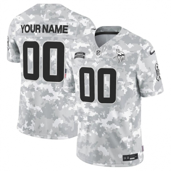 Men's Minnesota Vikings Active Player Custom 2024 F.U.S.E Arctic Camo Salute To Service Limited Stitched Football Jersey - Ujersey