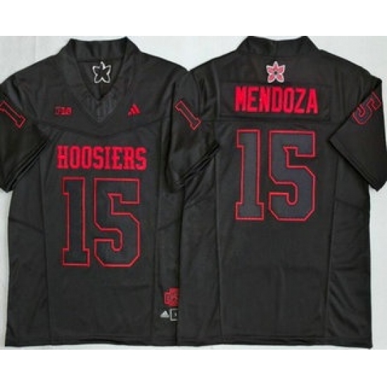 Men's Indiana Hoosiers #15 Fernando Mendoza Limited Black Fashion College Football Jersey - Ujersey