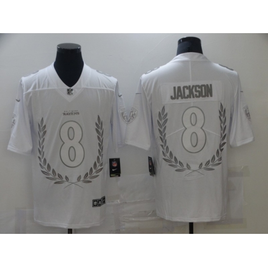 Men's Baltimore Ravens #8 Lamar Jackson Limited White Souvenir Edition Football Jersey - Ujersey