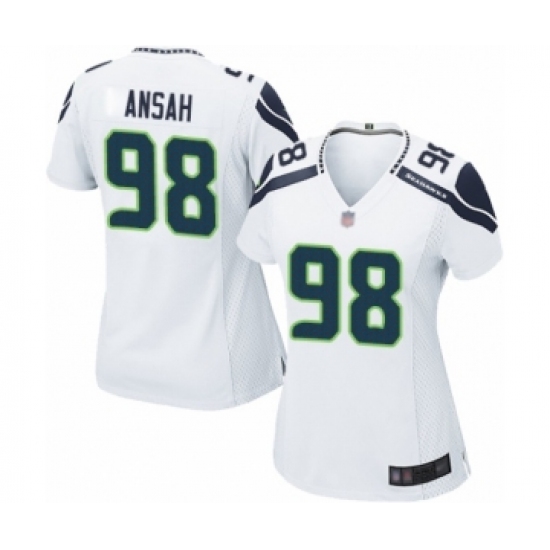 Women's Seattle Seahawks #98 Ezekiel Ansah Game White Football Jersey - Ujersey