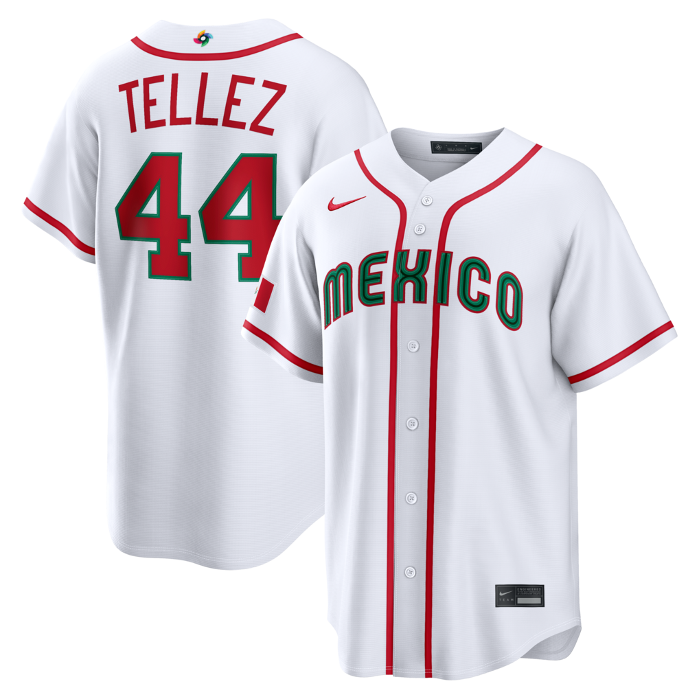 Men's Mexico Baseball Rowdy Tellez Nike White 2026 World Baseball Classic Home Stadium Jersey
