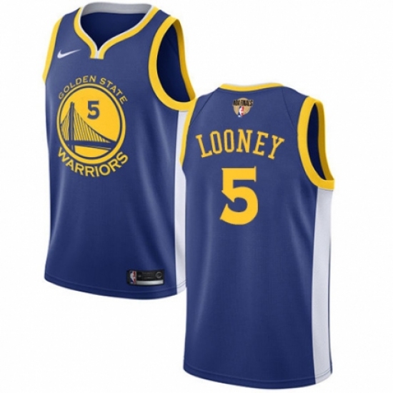 Men's Nike Golden State Warriors #5 Kevon Looney Swingman Royal Blue Road 2018 NBA Finals Bound NBA Jersey - Icon Edition - Ujersey