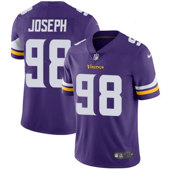 Youth Nike Minnesota Vikings #98 Linval Joseph Purple Team Color Vapor Untouchable Limited Player NFL Jersey - Ujersey