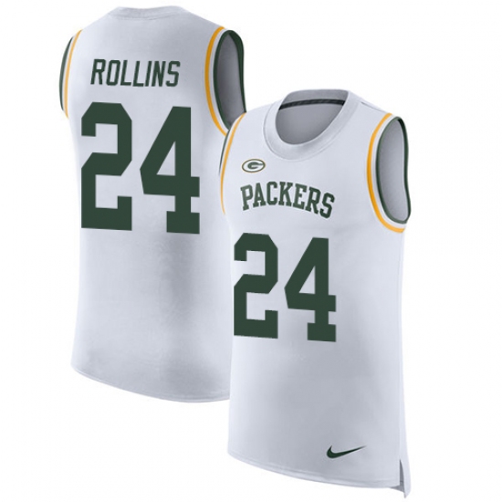 Men's Nike Green Bay Packers #24 Quinten Rollins Limited White Rush Player Name & Number Tank Top NFL Jersey - Ujersey