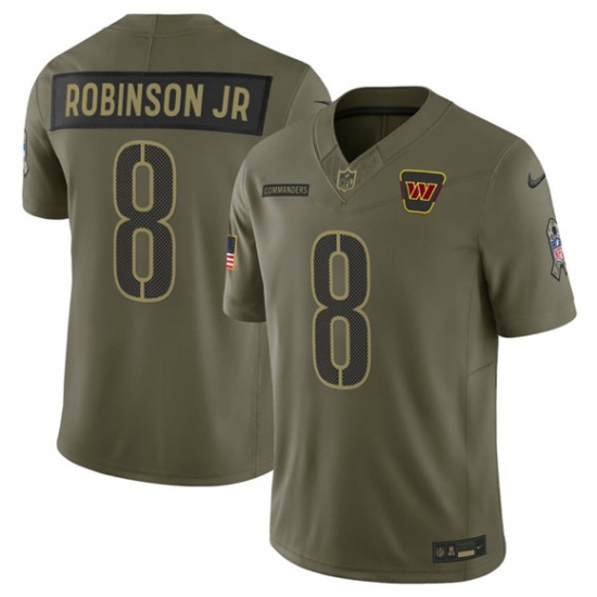 Men's Washington Commanders #8 Brian Robinson Jr. Olive 2025 Salute to Service Limited Football Stitched Jersey - Ujersey