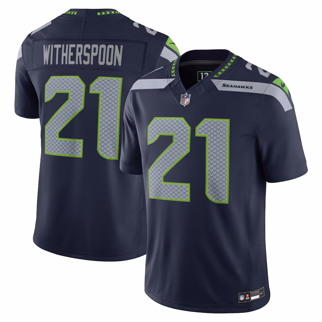 Men's Seattle Seahawks Devon Witherspoon Nike College Navy Team Vapor F.U.S.E. Stitched Limited Jersey - Ujersey