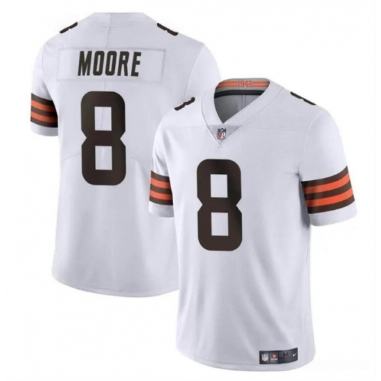 Men's Cleveland Browns #8 Elijah Moore White Vapor Limited Football Stitched Jersey - Ujersey