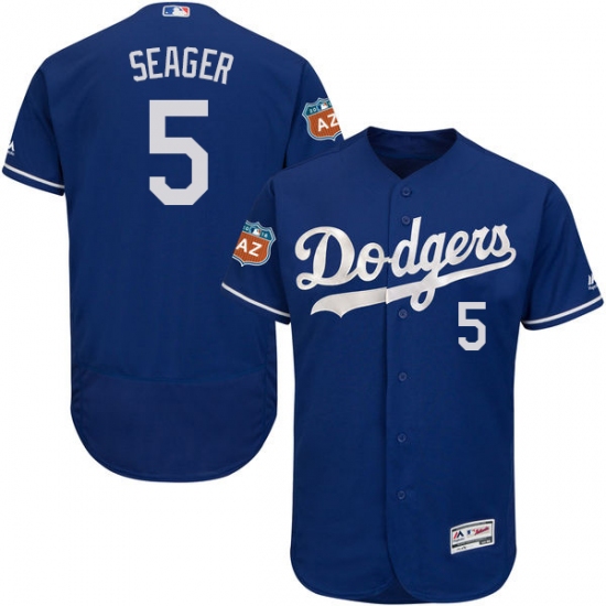 Men's Majestic Los Angeles Dodgers #5 Corey Seager Royal Blue Flexbase Authentic Collection MLB Jersey - Ujersey