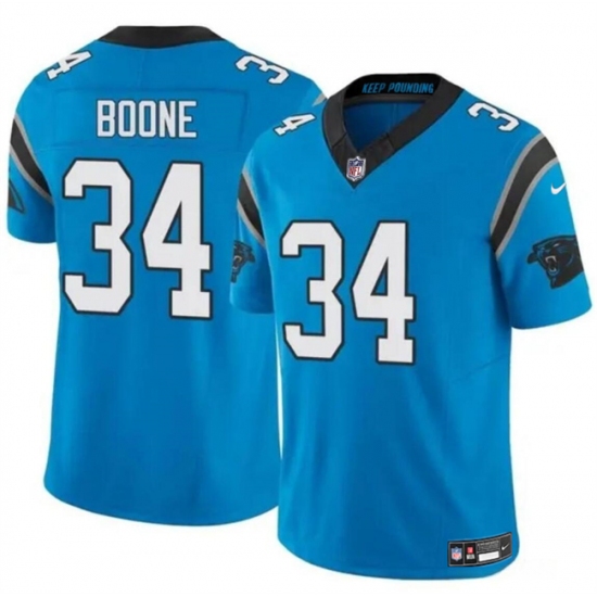 Men's Carolina Panthers #34 Mike Boone Blue 2024 F.U.S.E. Vapor Limited Stitched Football Jersey - Ujersey