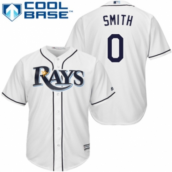 Youth Majestic Tampa Bay Rays #0 Mallex Smith Authentic White Home Cool Base MLB Jersey - Ujersey
