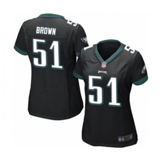 Women's Philadelphia Eagles #51 Zach Brown Game Black Alternate Football Jersey - Ujersey