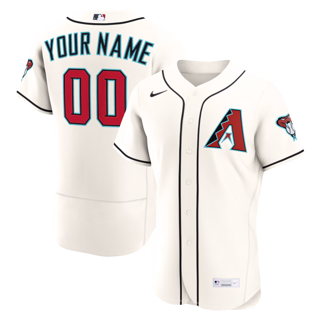Men's Arizona Diamondbacks Nike Cream Home Authentic Custom Jersey - ujerseystore