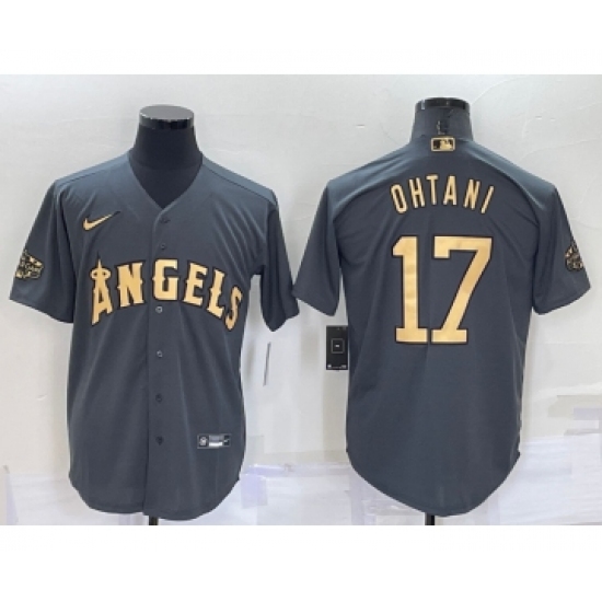 Men's Los Angeles Angels #17 Shohei Ohtani Grey 2022 All Star Stitched Cool Base Nike Jersey - Ujersey
