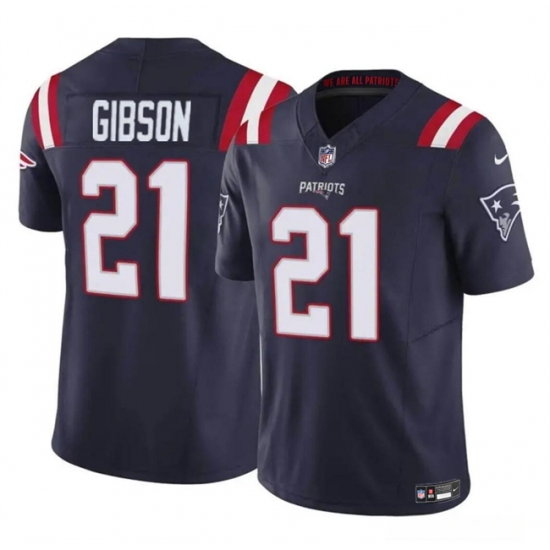 Men's New England Patriots #21 Antonio Gibson Navy 2023 F.U.S.E. Vapor Limited Football Stitched Jersey - Ujersey