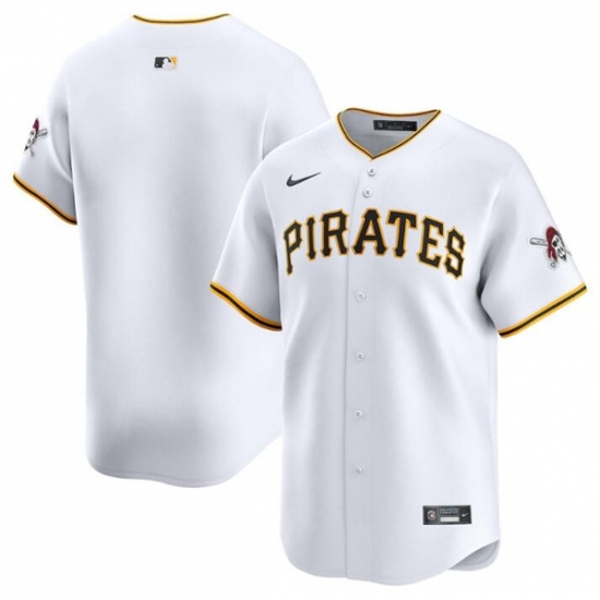 Men's Pittsburgh Pirates Blank White Home Limited Baseball Stitched Jersey - Ujersey