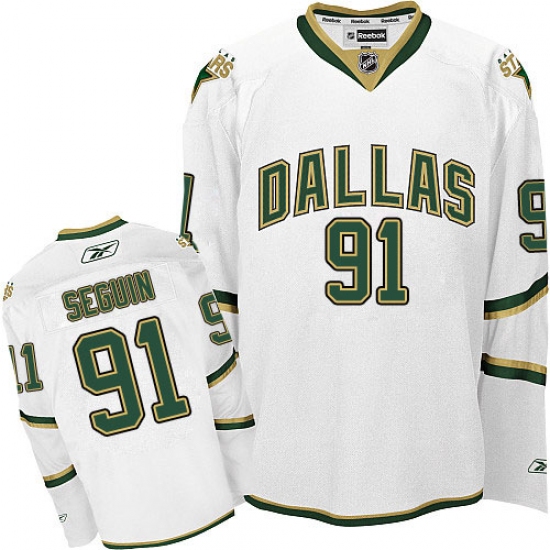 Men's Reebok Dallas Stars #91 Tyler Seguin Authentic White Third NHL Jersey - Ujersey