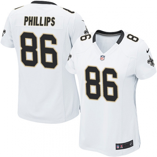 Women's Nike New Orleans Saints #86 John Phillips Game White NFL Jersey - Ujersey