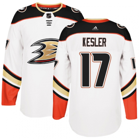 Men's Adidas Anaheim Ducks #17 Ryan Kesler Authentic White Away NHL Jersey - Ujersey
