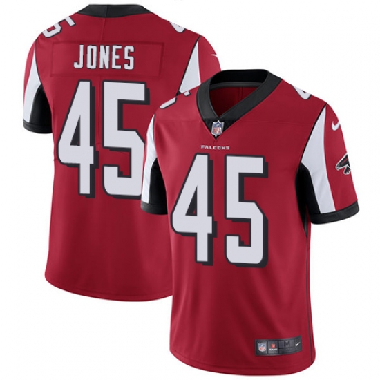 Men's Nike Atlanta Falcons #45 Deion Jones Red Team Color Vapor Untouchable Limited Player NFL Jersey - Ujersey