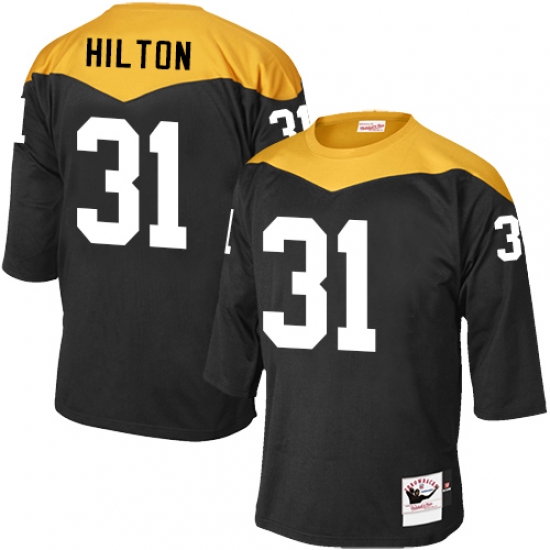Men's Mitchell and Ness Pittsburgh Steelers #31 Mike Hilton Elite Black 1967 Home Throwback NFL Jersey - Ujersey