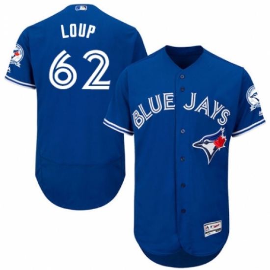 Men's Majestic Toronto Blue Jays #62 Aaron Loup Royal Blue Alternate Flex Base Authentic Collection MLB Jersey - Ujersey
