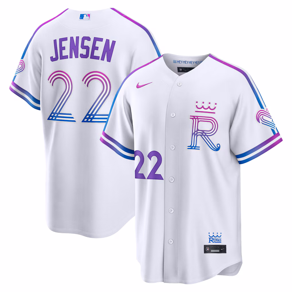 Men's Kansas City Royals Carter Jensen Nike White 2026 City Connect Stadium Jersey - Vujersey Los Angeles Rams