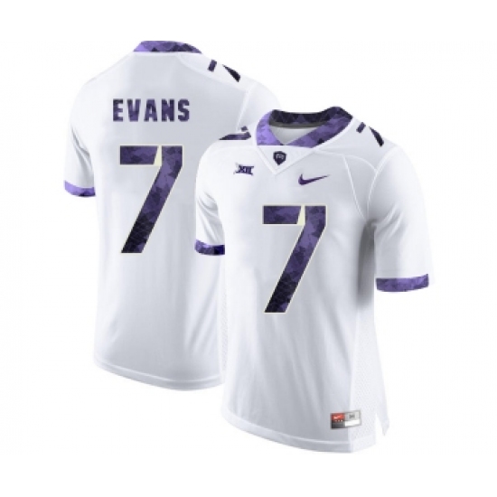 TCU Horned Frogs 7 Arico Evans White College Football Jersey - Ujersey