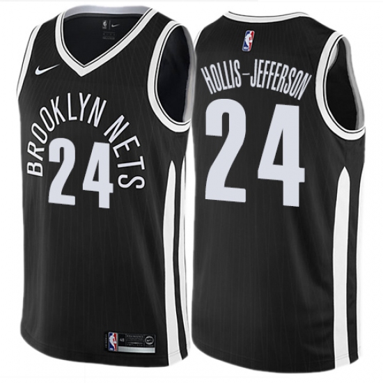Women's Nike Brooklyn Nets #24 Rondae Hollis-Jefferson Swingman Black NBA Jersey - City Edition - Ujersey