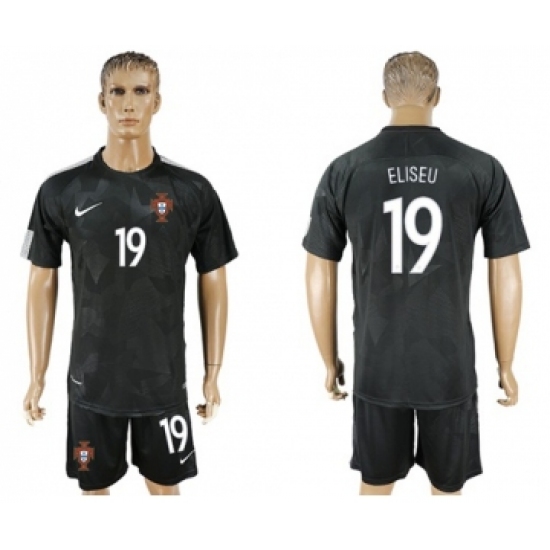 Portugal #19 Eliseu Away Soccer Country Jersey