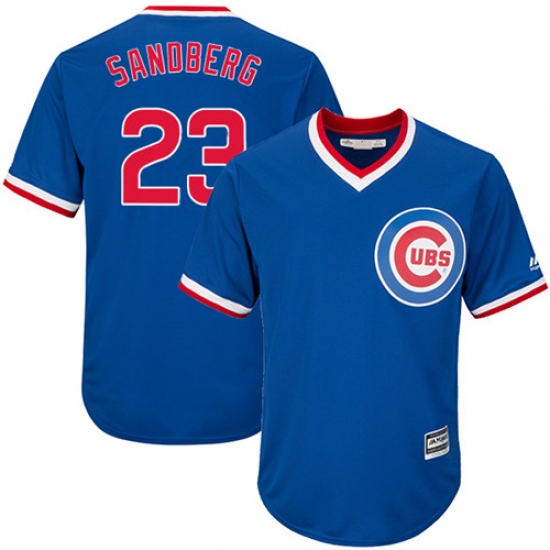 Youth Majestic Chicago Cubs #23 Ryne Sandberg Authentic Royal Blue Cooperstown Cool Base MLB Jersey - Ujersey